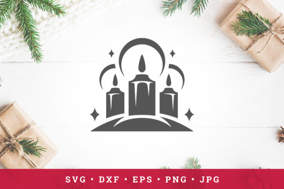 Christmas Candle Silhouette Illustrations