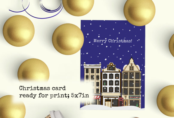 Christmas Card Folded Postcrossing PDF Illustrations