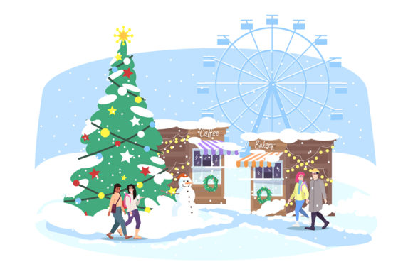 Christmas Funfair Illustration