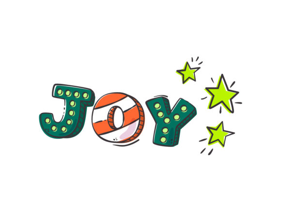 Christmas Illustration Joy Text