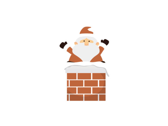 Christmas Illustration Santa in Sleigh