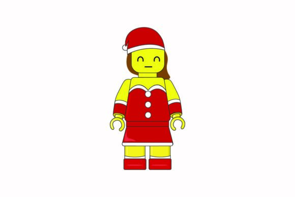 Christmas Lego Avatar Girl Santa Costume Illustrations