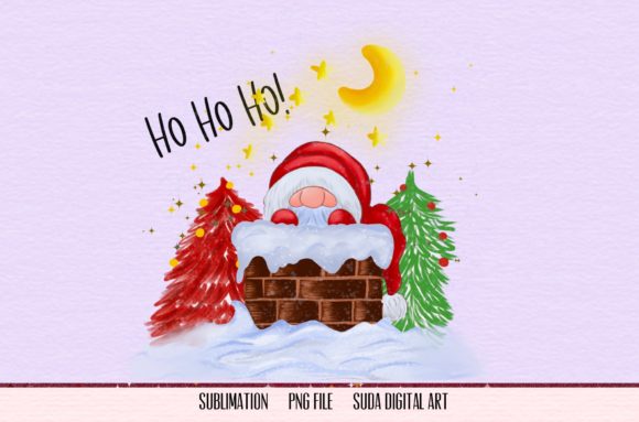 Christmas Santa Ho Ho Ho Sublimation Illustrations