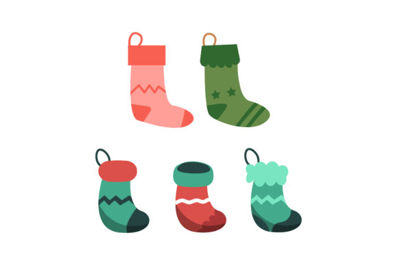 Christmas Socks Illustrations Set