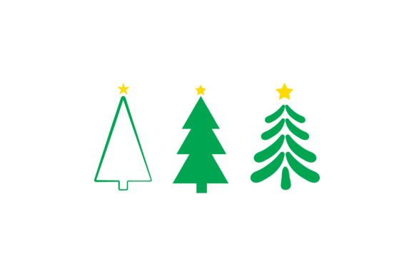 Christmas Tree Set Illustrations Vector