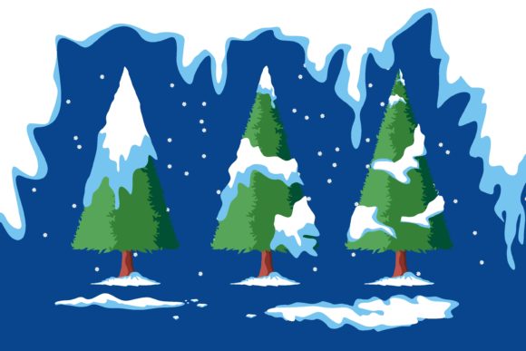 Christmas Tree with Snow Illustration