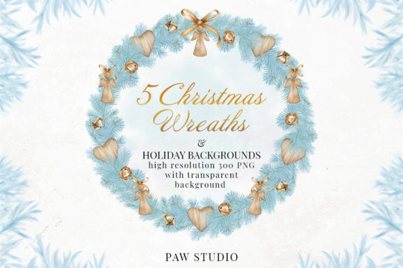 Christmas Wreath Winter Decorations Card Illustrations