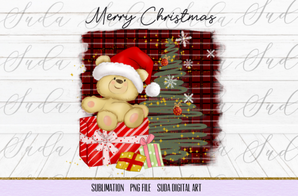 Cute Bear Christmas Sublimation Illustrations