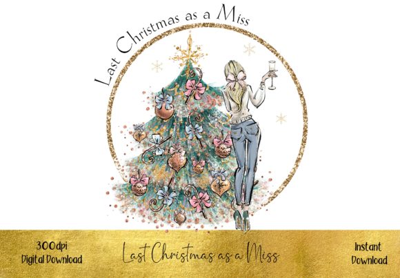 Last Christmas As a Miss Blonde Hair Illustrations