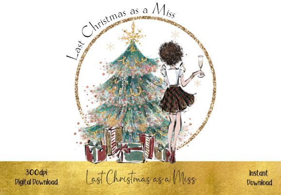 Last Christmas As a Miss-Brunette Hair Illustrations
