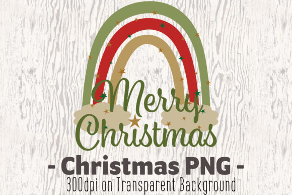 Merry Christmas Rainbow Sublimation PNG