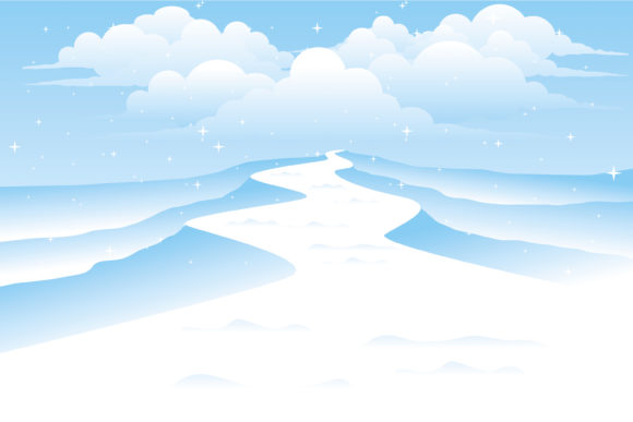 Mountain View for Christmas Illustration
