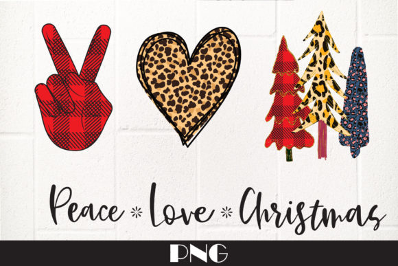 Peace Love Christmas Sublimation Illustrations